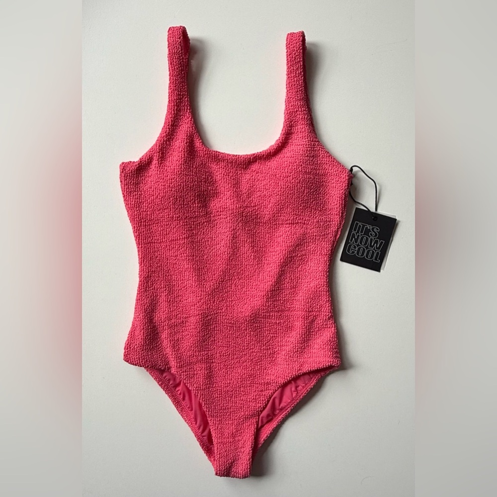 Free People It’s Now Cool Womens Backless Crimped Pink One-Piece Swimsuit - S